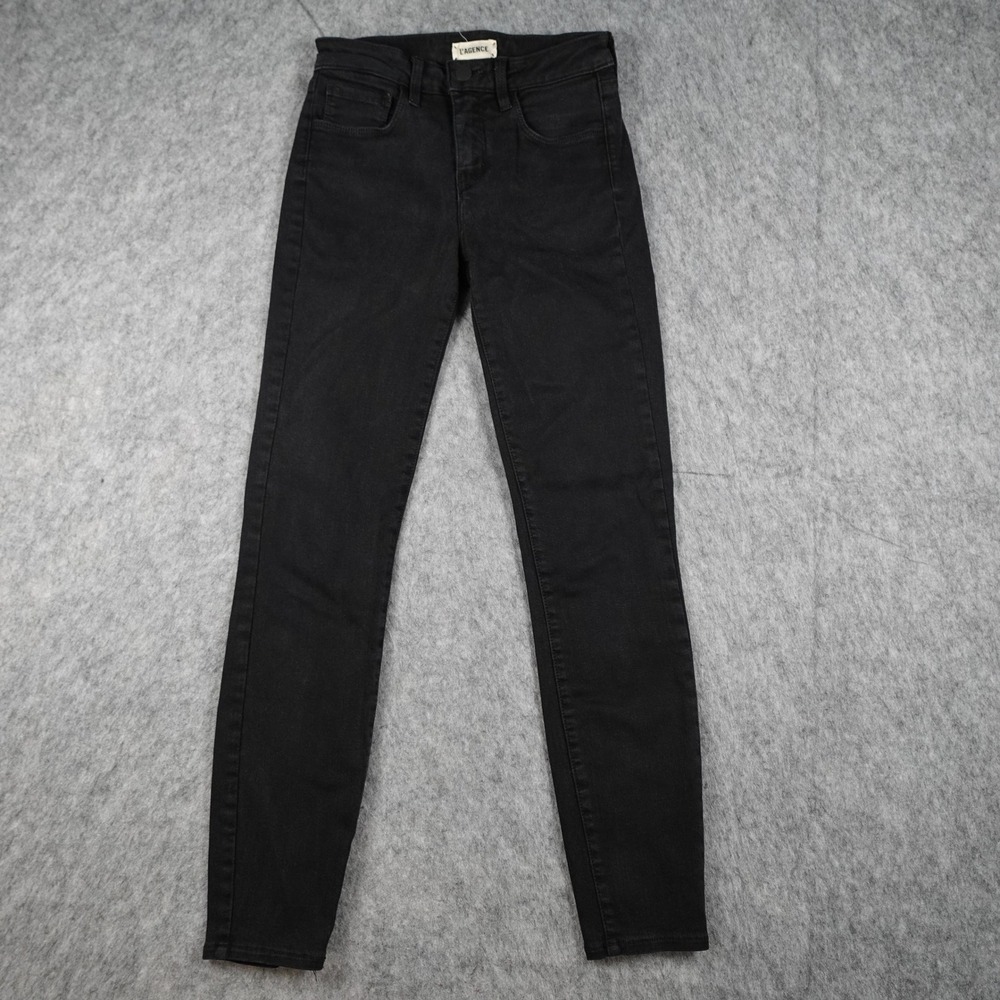LAGENCE Jeans Womens 24 Black Skinny High‎ Rise Stretch Denim Slim Pockets Pants